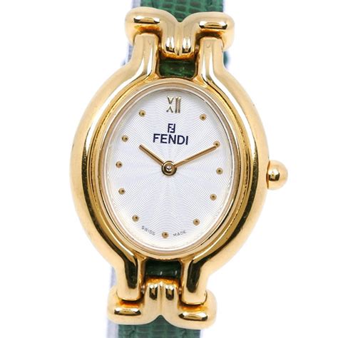 Fendi [NEAR MINT] FENDI 640L Gold Dial Swiss Made Quartz